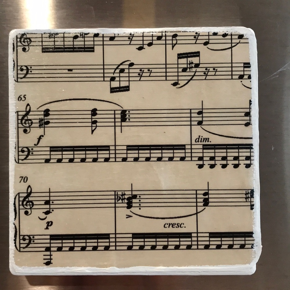 Rustic sheet music magnet